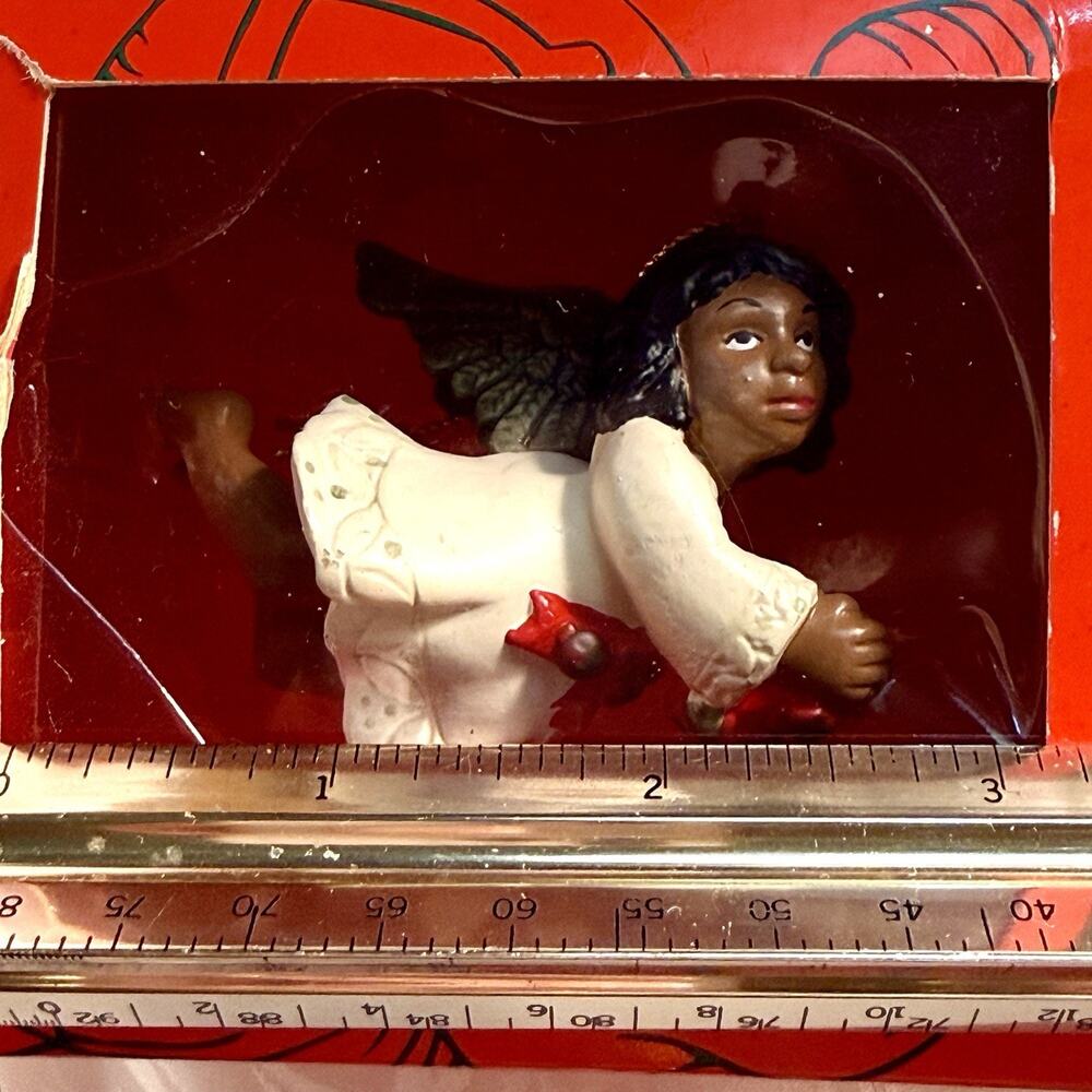 VTG Kurt Adler "Santa's World" Christmas African American Angel Ornament In Box